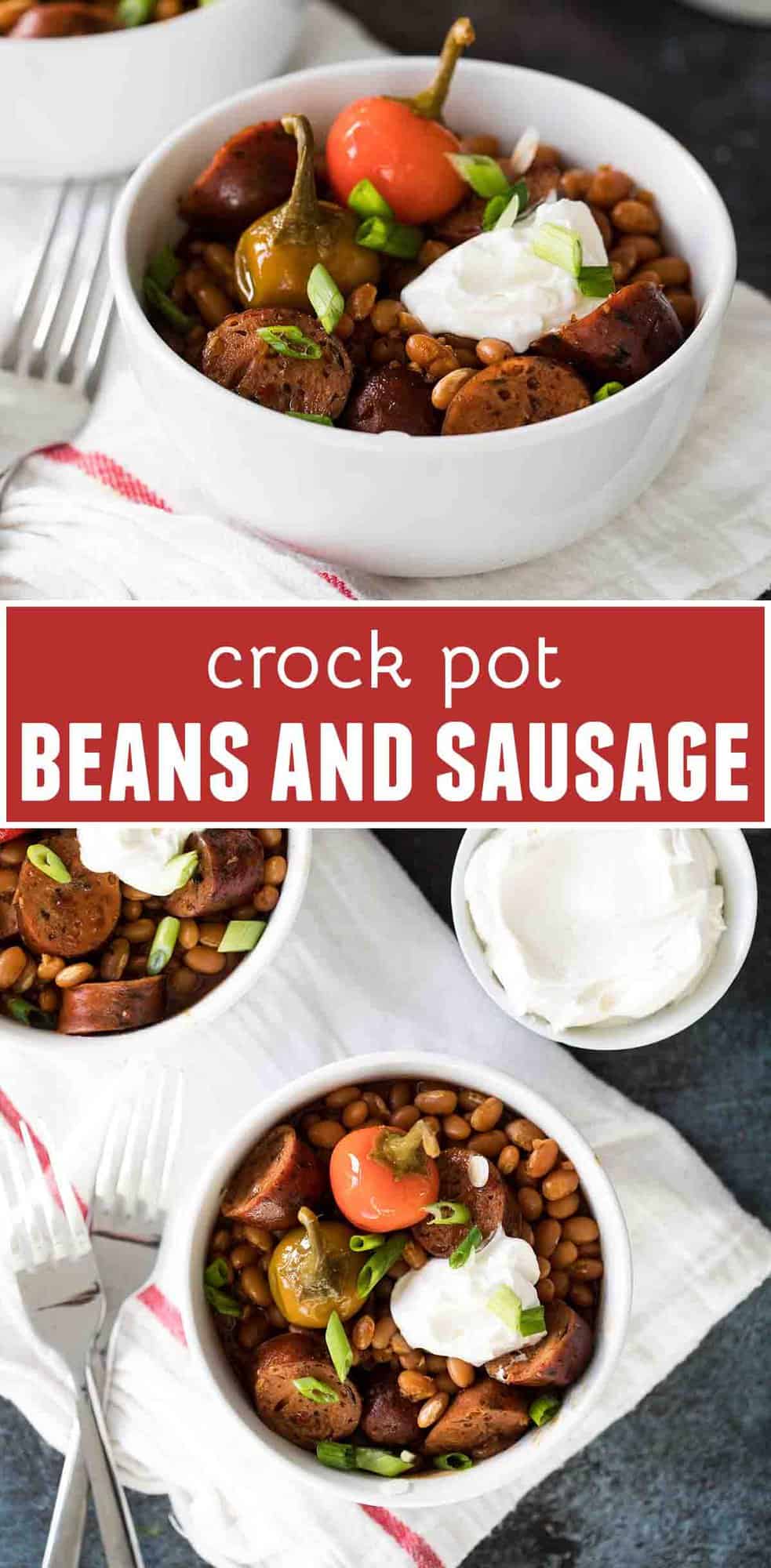 Crock Pot Beans and Sausage from Scratch Taste and Tell