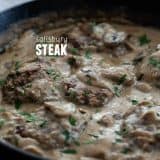 Salisbury Steak with text overlay