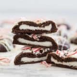 Chocolate Peppermint Cookies stuffed with peppermint patties