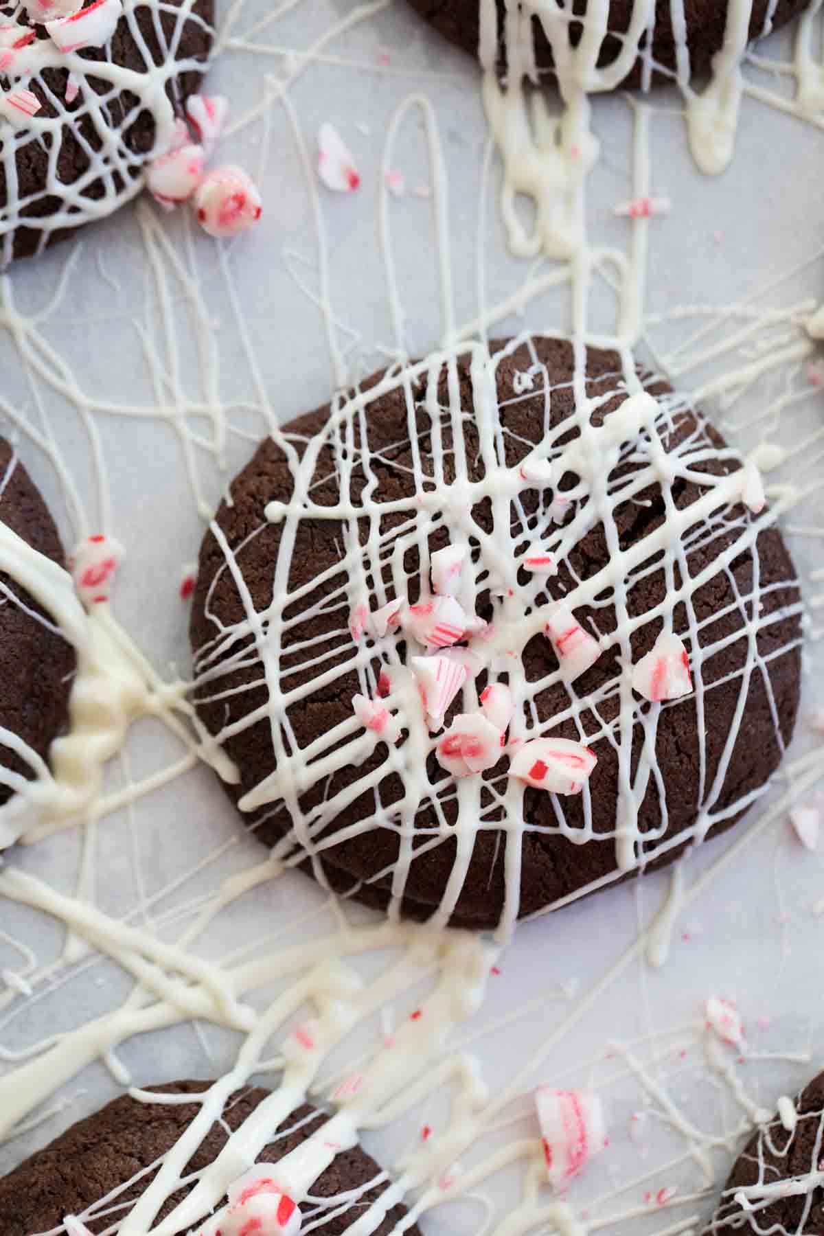 Chocolate Peppermint Christmas Cookies stuffed with a peppermint patty.