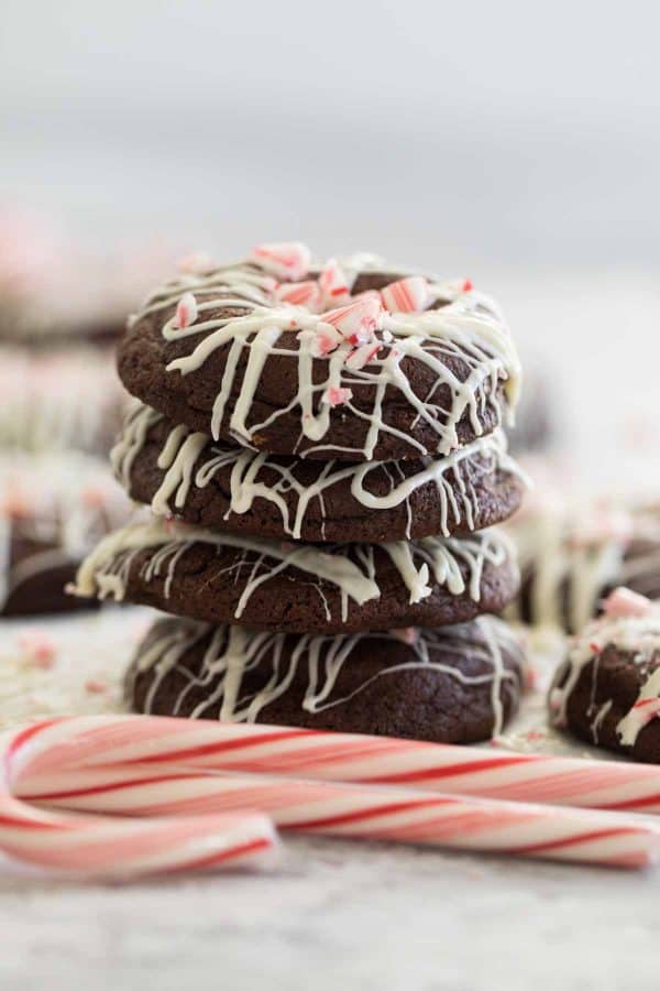 Stack of Chocolate Peppermint Cookies