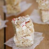 Little Peppermint Crispy Rice Squares | www.tasteandtellblog.com
