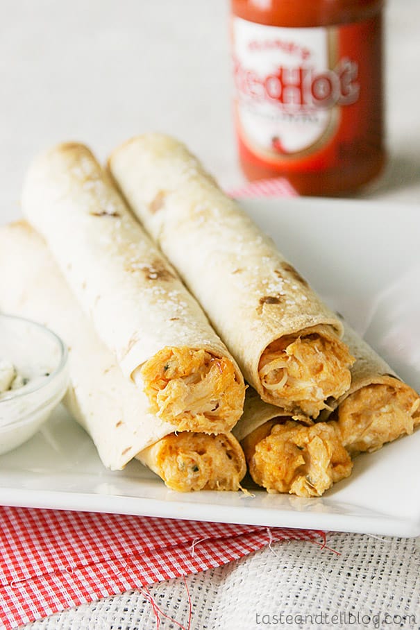 Baked Buffalo Chicken Taquitos