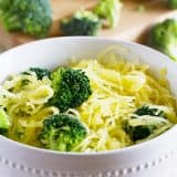 Forget the pasta - this healthy veggie filled Broccoli and Spaghetti Squash with Lemon Pepper Recipe will leave you satisfied.