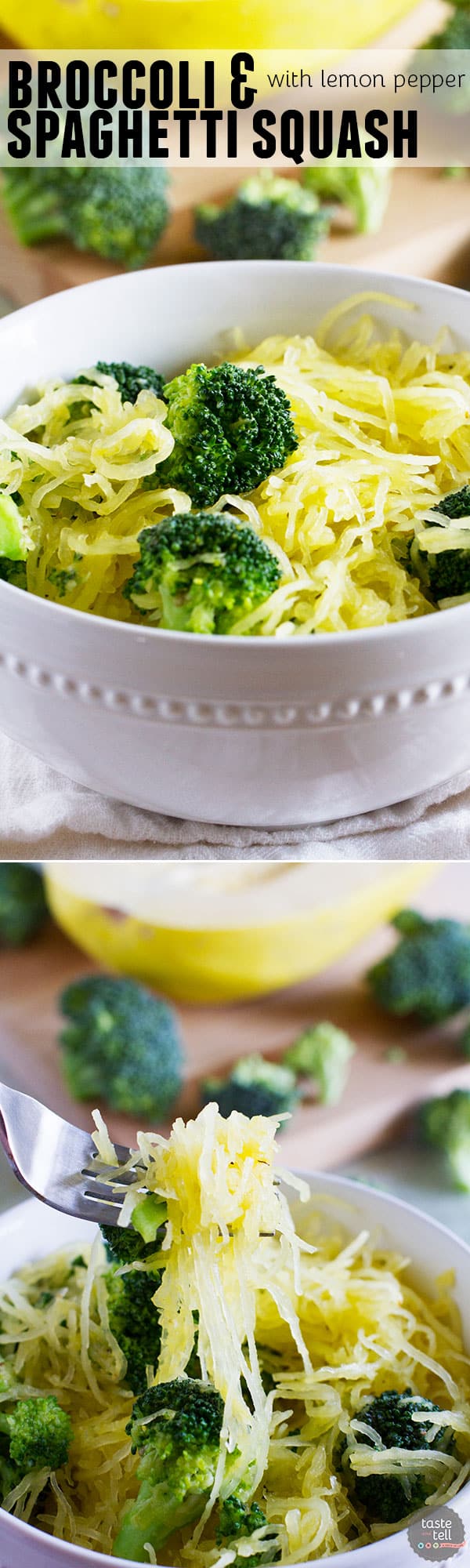 Broccoli and Spaghetti Squash with Lemon Pepper Recipe Taste and Tell
