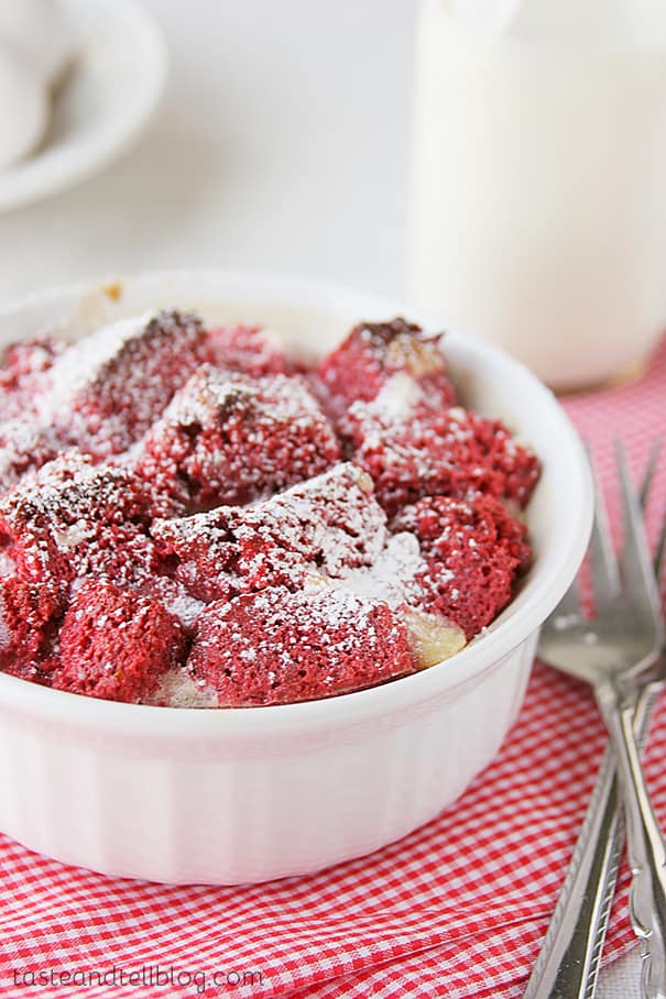 Red Velvet Bread Pudding on Taste and Tell