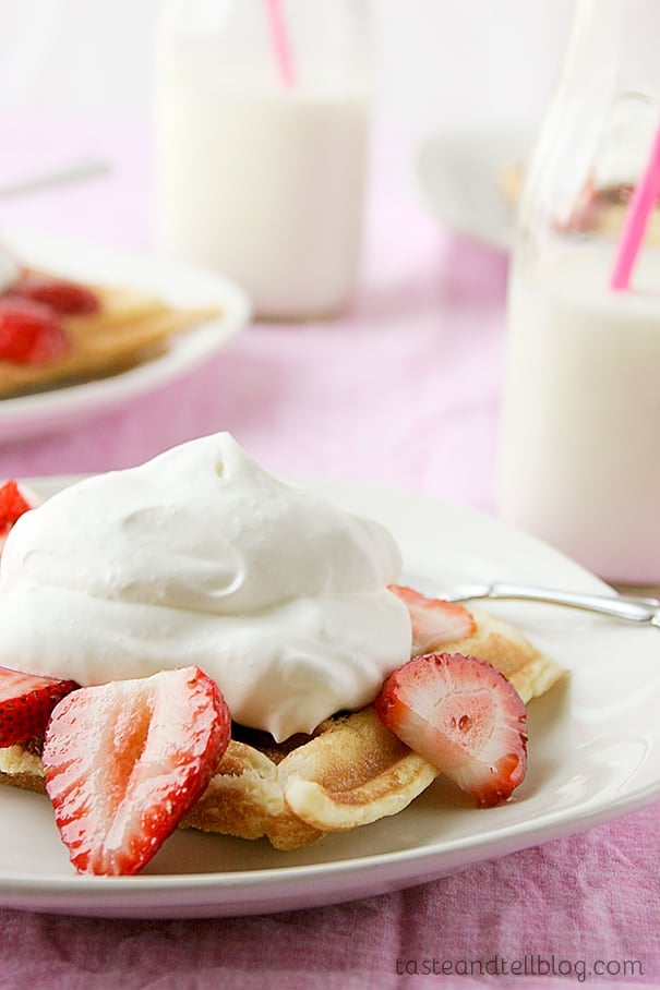 Strawberry Shortcake Waffles on Taste and Tell