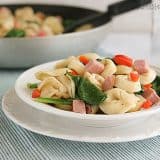 Brown Butter Tortellini with Spinach and Ham | www.tasteandtellblog.com