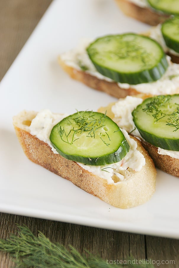 Cucumber Dill Toasties from www.tasteandtellblog.com