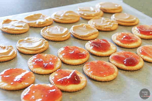 Making Peanut Butter and Jelly Cracker Cookies