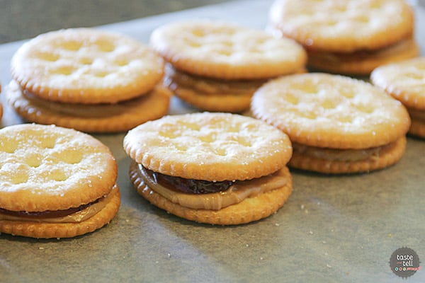 Peanut Butter and Jelly Filled Cracker Cookies