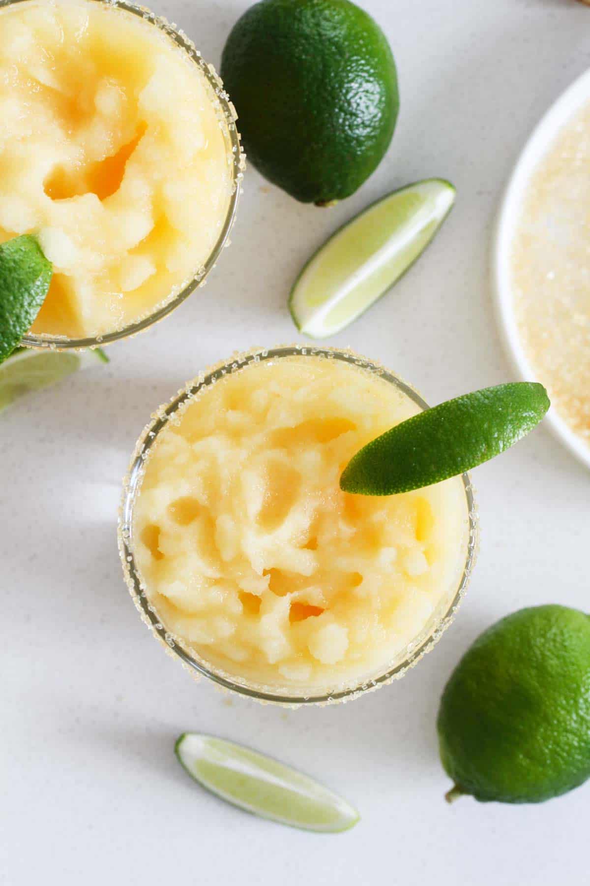 virgin margaritas - family friendly drinks topped with fresh limes