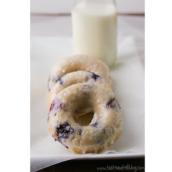 Blueberry Cherry Baked Donuts | www.tasteandtellblog.com