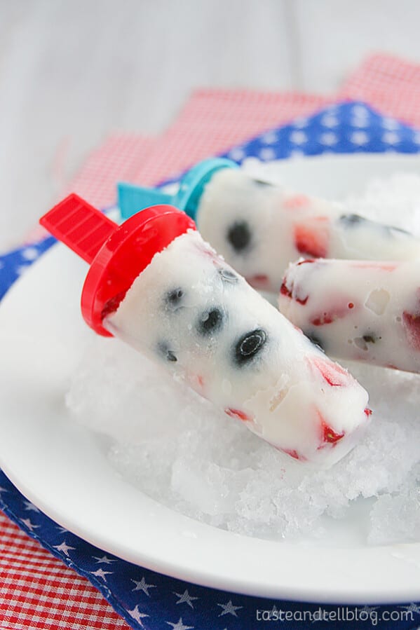Red White and Blue Milk Pops