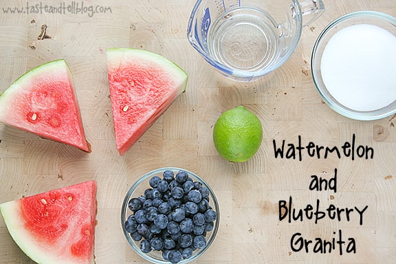 Watermelon and Blueberry Granita | www.tasteandtellblog.com