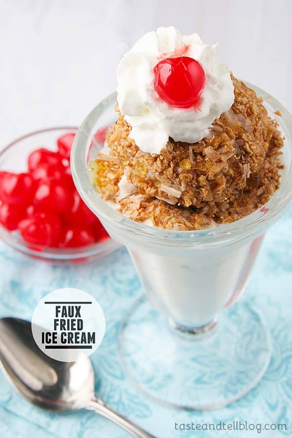 Fried Ice Cream with Cinnamon Tortilla Bowls Taste and Tell