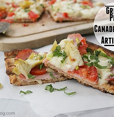 Pizza with Canadian Bacon and Artichokes | www.tasteandtellblog.com