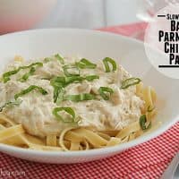 Slow Cooker Basil Parmesan Chicken Pasta | Taste and Tell