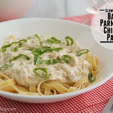 Slow Cooker Basil Parmesan Chicken Pasta | Taste and Tell