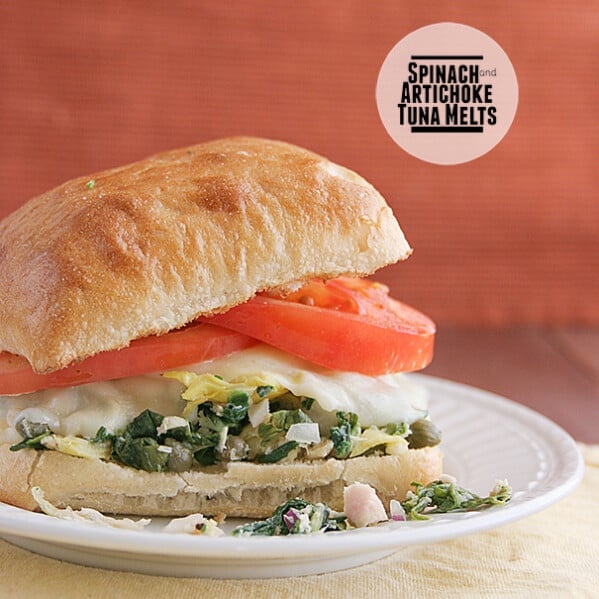 Spinach and Artichoke Tuna Melts on Taste and Tell
