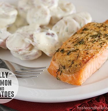 Dilly Salmon and Potatoes | www.tasteandtellblog.com