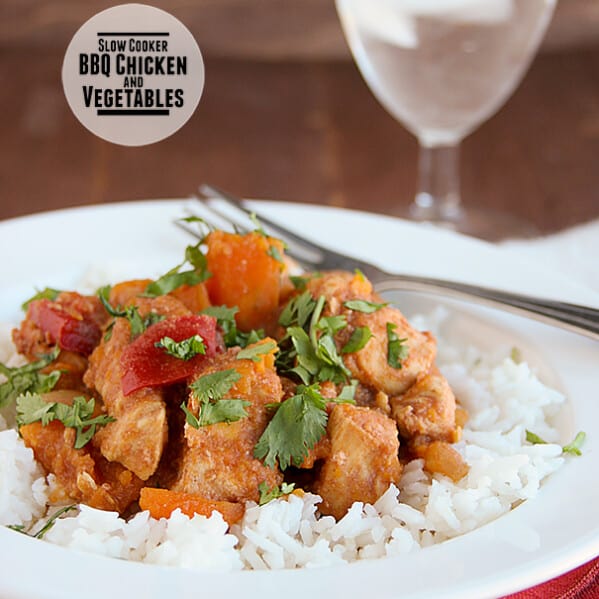 Slow Cooker BBQ Chicken and Vegetables (also a great freezer meal!)