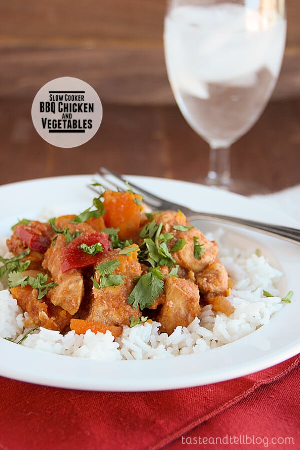 Slow Cooker BBQ Chicken and Vegetables (also a great freezer meal!)