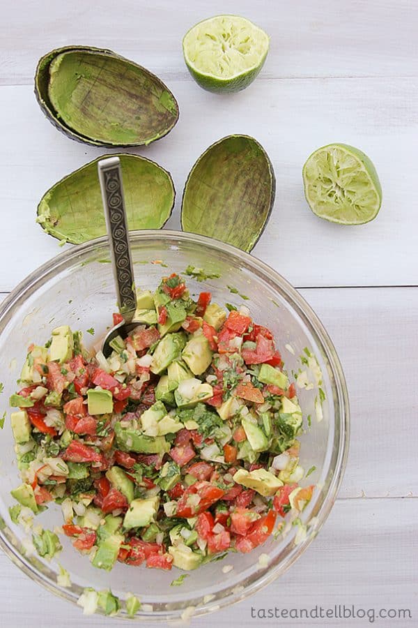 Easy Slow Cooker Chili with Avocado Salsa Taste and Tell