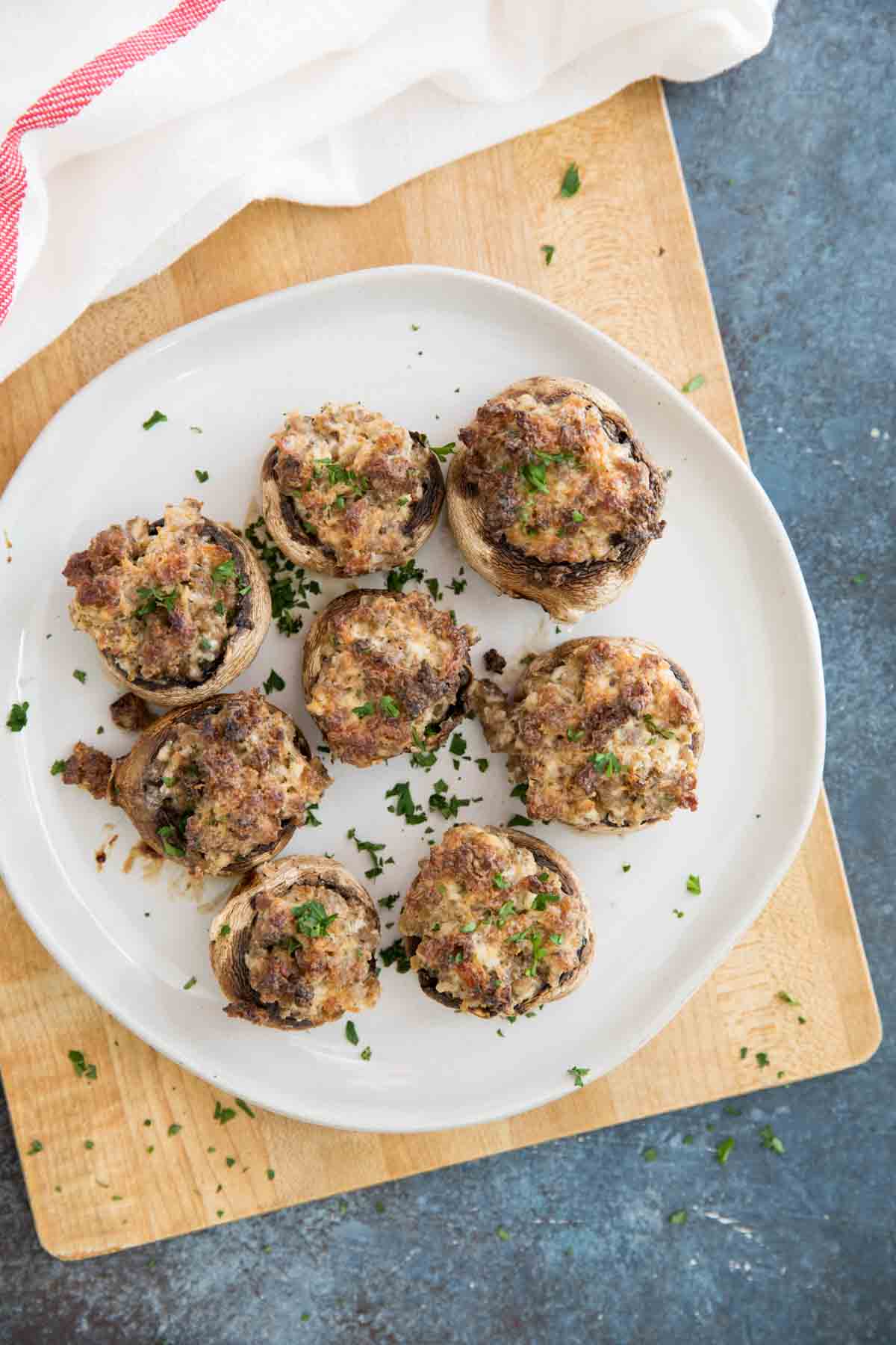 Sausage and Cream Cheese Stuffed Mushrooms