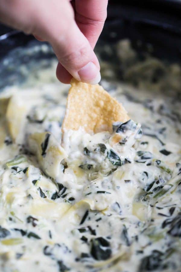 Crockpot Spinach Artichoke Dip - Best Crockpot Appetizers - Taste and Tell