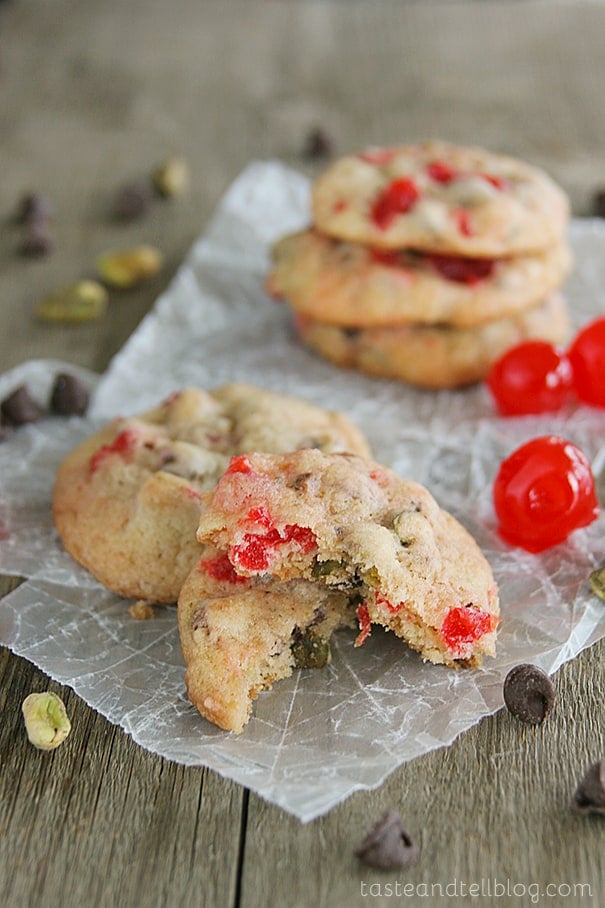 Cherry Chocolate Nut Cookies from www.tasteandtellblog.com