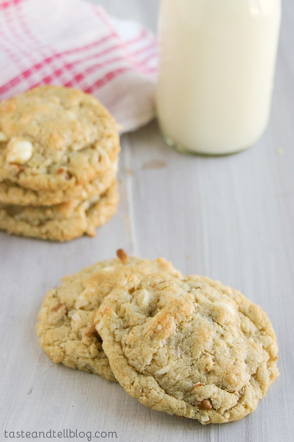 Cinnamon and White Chocolate Coconut Oat Chippers | Taste and Tell