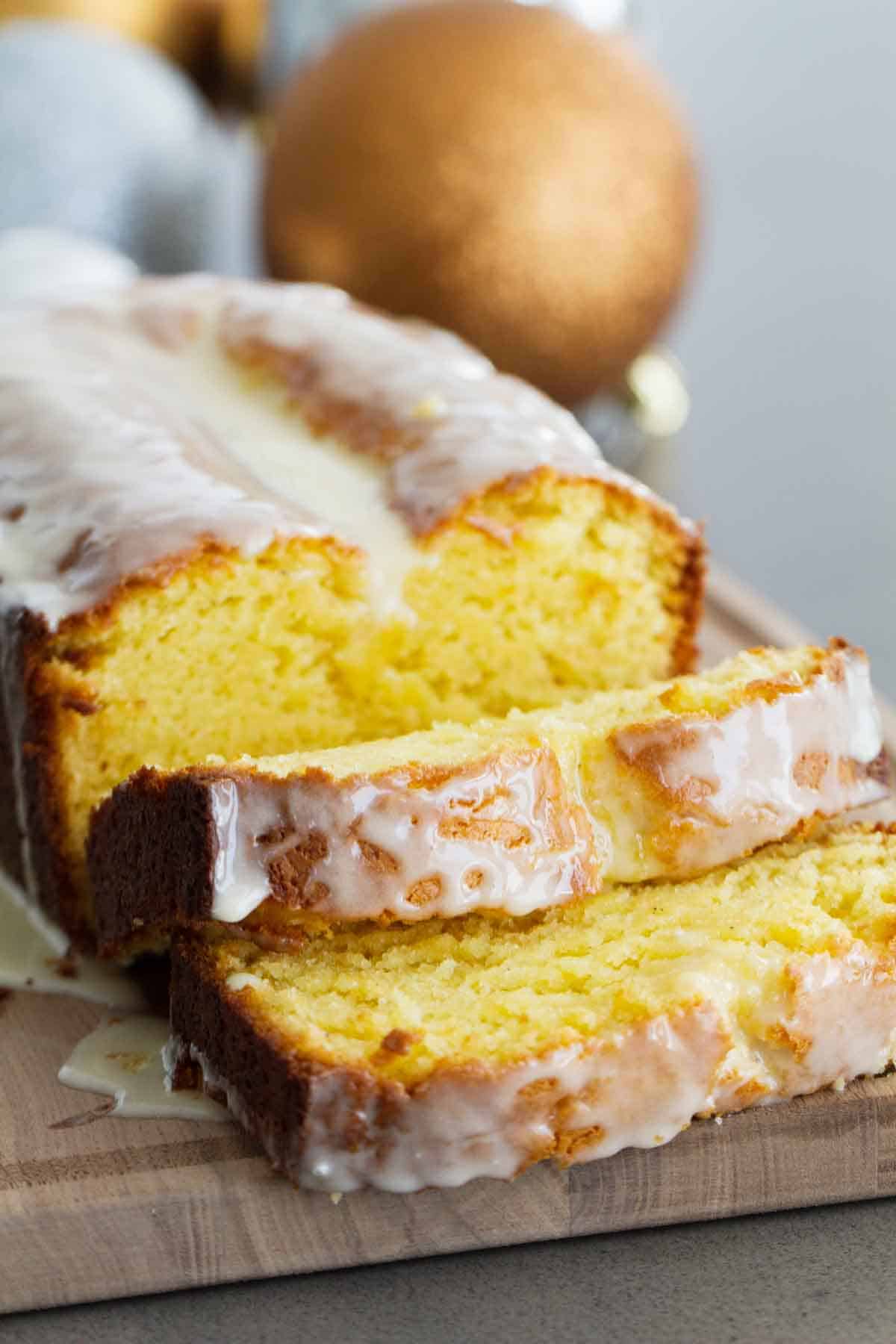 Eggnog Quick Bread with Eggnog Glaze - Taste and Tell