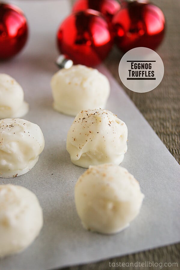 Eggnog Truffles from www.tasteandtellblog.com