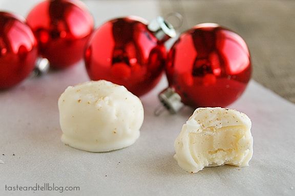 Eggnog Truffles | www.tasteandtellblog.com #recipe #Christmas #candy