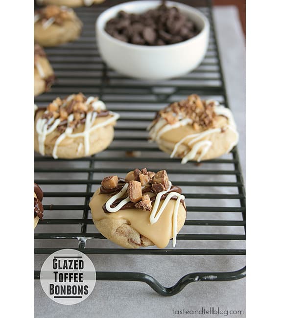 Glazed Toffee Bonbons | www.tasteandtellblog.com #recipe #cookies