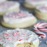 Peppermint Holiday Soft Sugar Cookie Recipe collage with text bar.