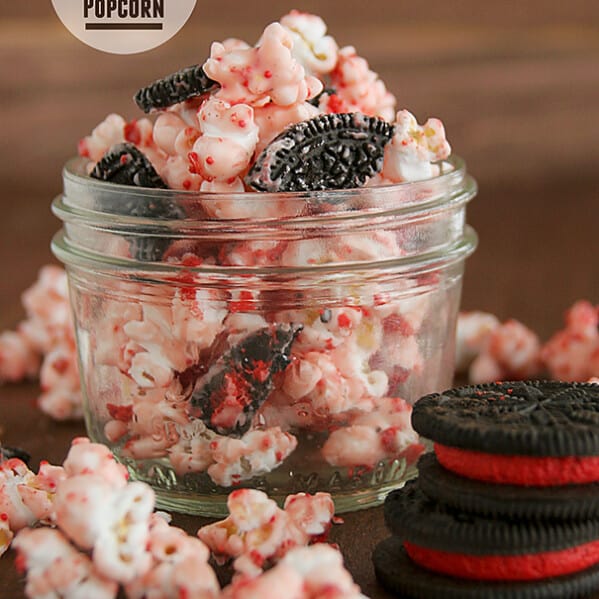 Peppermint and Cookie Popcorn from www.tasteandtellblog.com