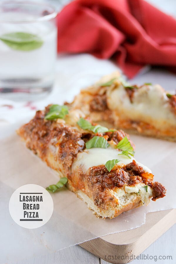 Lasagna Bread Pizza | www.tasteandtellblog.com