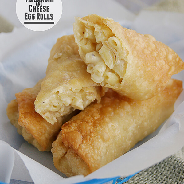 Macaroni and Cheese Egg Rolls from www.tasteandtellblog.com