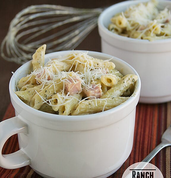 Ranch Ham and Cheese Pasta | www.tasteandtellblog.com