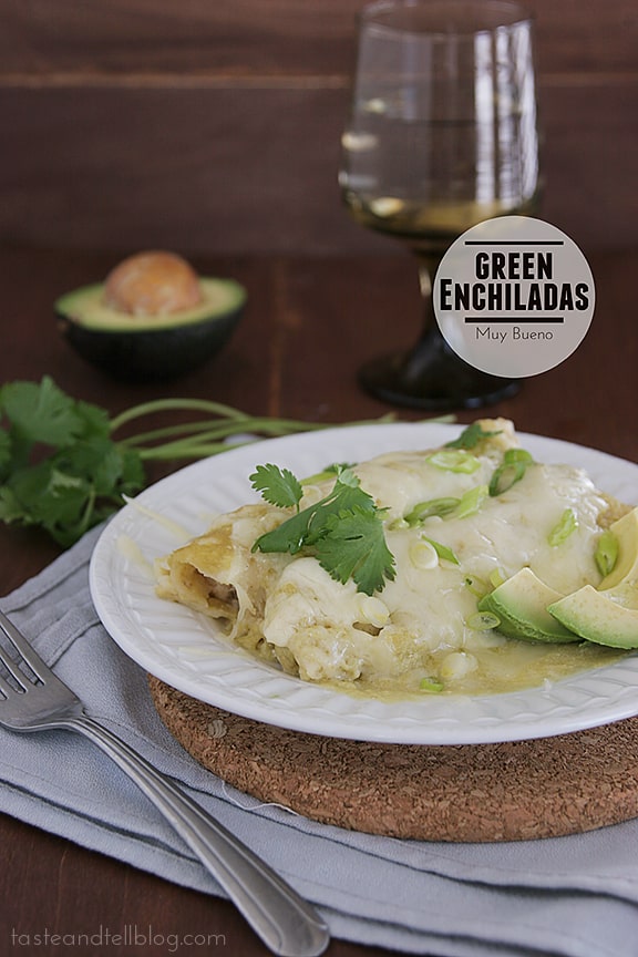 Green Enchiladas | www.tasteandtellblog.com #recipe #mexican #chicken
