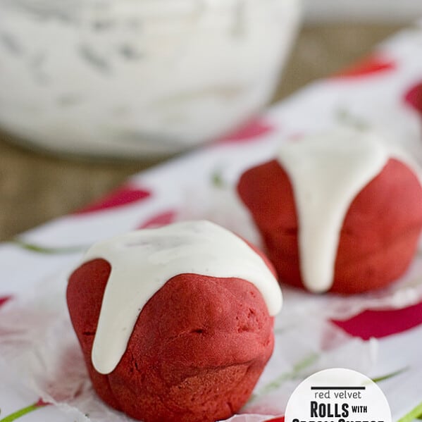 Red Velvet Rolls with Cream Cheese Glaze | www.tasteandtellblog.com