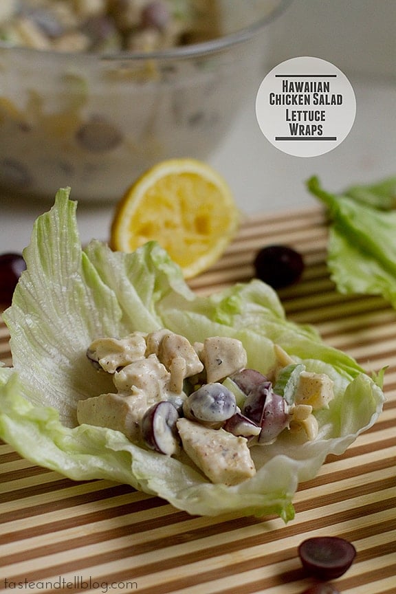 Hawaiian Chicken Salad Lettuce Wraps | www.tasteandtellblog.com