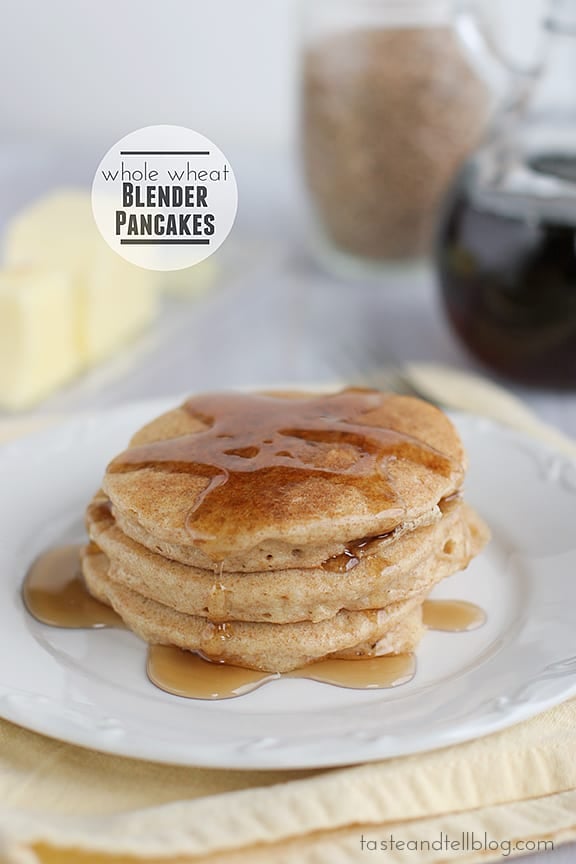 Whole Wheat Blender Pancakes - and a Blendtec Giveaway! | www.tasteandtellblog.com