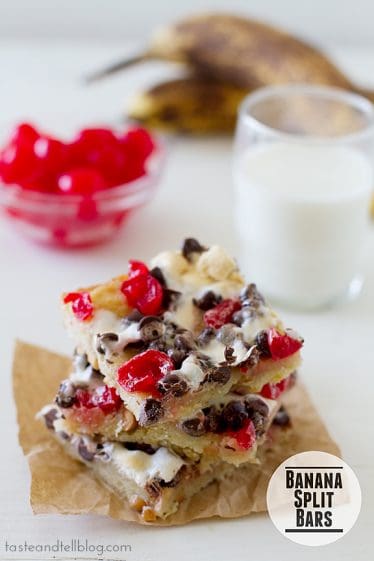 Banana Split Bars | www.tasteandtellblog.com