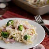 Ham and Broccoli Pasta Bake - perfect for ham leftovers! | www.tasteandtellblog.com