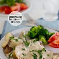 Slow Cooker Creamy Ranch Pork Chops and Potatoes | www.tasteandtellblog.com