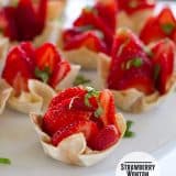 Strawberry Wonton Cups | www.tasteandtellblog.com