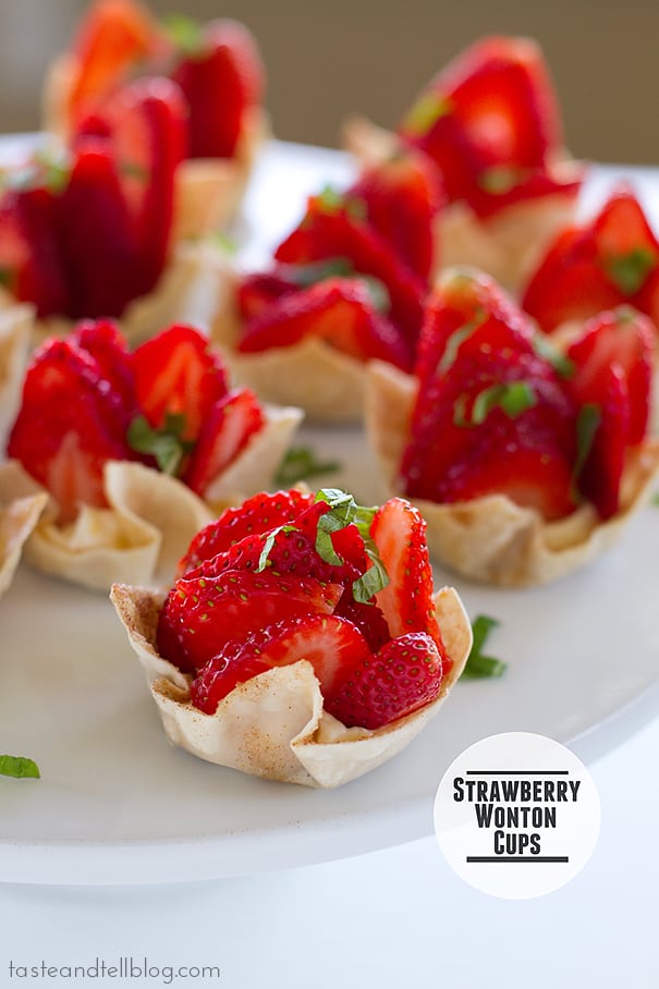 Strawberry Wonton Cups | www.tasteandtellblog.com